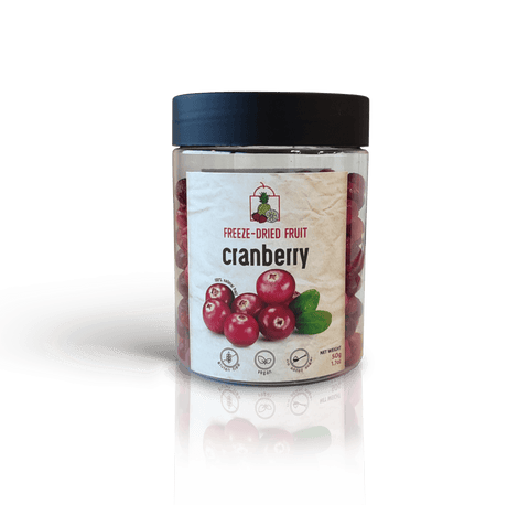Lanche de cranberry inteiro liofilizado