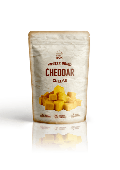 Lanche de queijo cheddar liofilizado