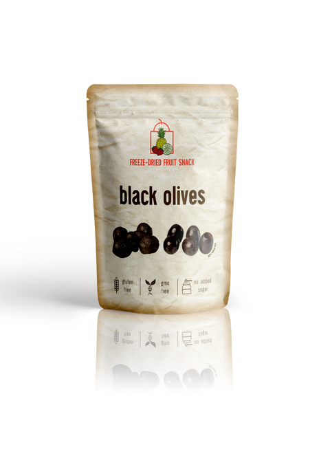 Sachet d'olives dénoyautées lyophilisées (salées)